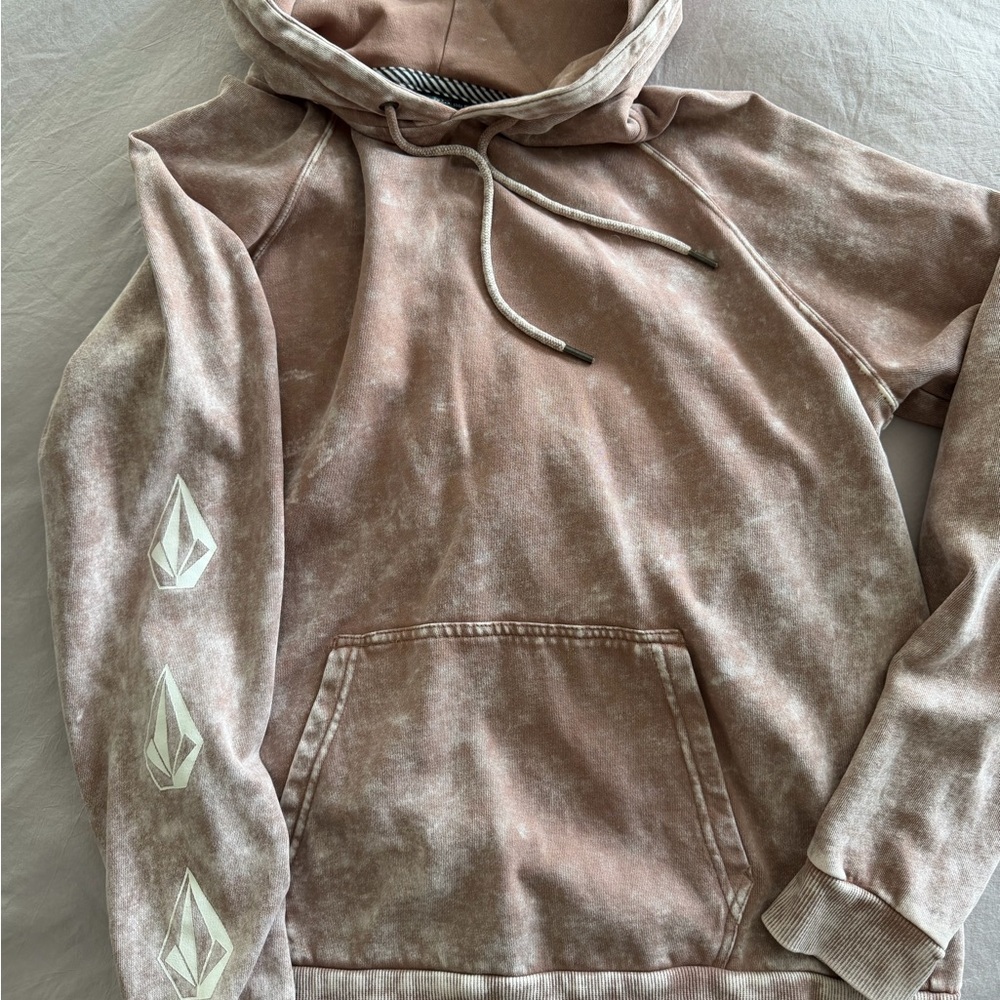 Volcom Tan Hoodie with Logo Accents